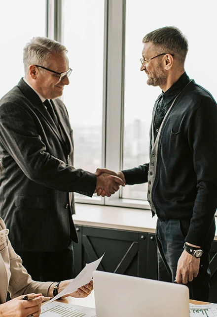 men; hands; deals; smile